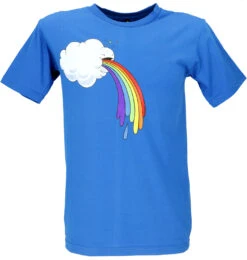Fun Retro Art T-Shirt `Wolke` - Blau