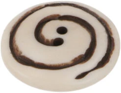 Tibet Knopf Aus Horn, Knopf Spirale - 2 Ø2,5 Cm