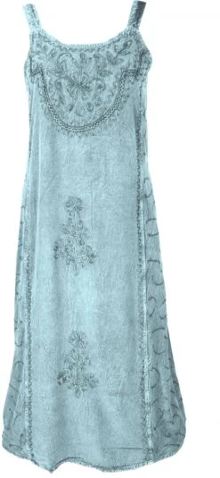 Besticktes Indisches Sommerkleid Boho Chic - Hellblau -Modebekleidungsgeschäft 233 09 2020 2puneet 2020 81
