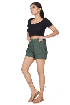 Shorts Boho-chic, Kurze Hose - Grün -Modebekleidungsgeschäft 25608 3 29 20234055 ago1114