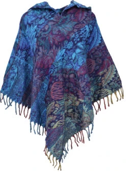 Ethno, Hippie Poncho Mit Langer Zipfelkapuze - Blau -Modebekleidungsgeschäft 283 09 6102020 20manu 2020 3 13