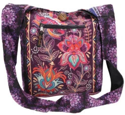 Geräumiger Schulterbeutel Mit Psychodelischem Druck, Hippie Tasche - Lotus - 30x30x8 Cm