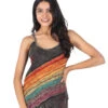 Stonewash Goa Top, Boho Style Hippie Top - Regenbogen 10 -Modebekleidungsgeschäft 28657 123jago4348