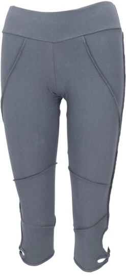3/4 Damen Leggings, Psy Trance Goa Leggings, Yogahose - Taubengrau
