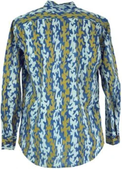 Freizeithemd, Goa Boho Hemd, Langarm Herrenhemd Mit Afrikanischem Druck, Stehkragenhemd - Indigo/curry 8 Freizeithemd, Goa Boho Hemd, Langarm Herrenhemd Mit Afrikanischem Druck, Stehkragenhemd - Indigo/curry -Modebekleidungsgeschäft 3 18dsc00228