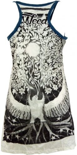 Weed Top, Longshirt, Minikleid Baum Des Lebens - Weiß -Modebekleidungsgeschäft 3 18dsc02203