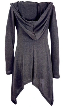 Lange Strickjacke, Strickmantel Mit Weiter Kapuze - Granitgrau -Modebekleidungsgeschäft 3 19 12 18dsc09996