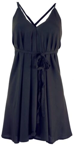 Minikleid Boho Chic, Wandelbares Minikleid, Top, Rock - Schwarz