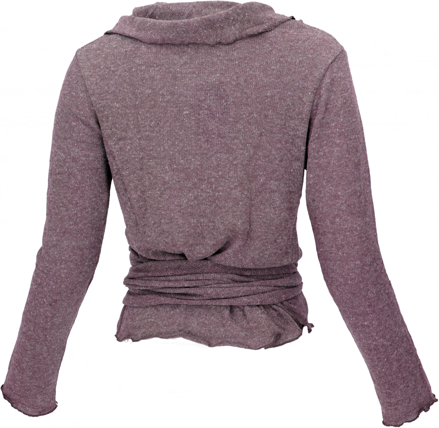 Wickelshirt, Baumwollstrick Pullover, Wickeljacke - Altrosa 5 Wickelshirt, Baumwollstrick Pullover, Wickeljacke - Altrosa – Bild 3