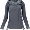 Longshirt Aus Bio-Baumwolle, Boho Shirt Schalkapuze - Blaugrau -Modebekleidungsgeschäft 3 21 22trancetrip 2021 66