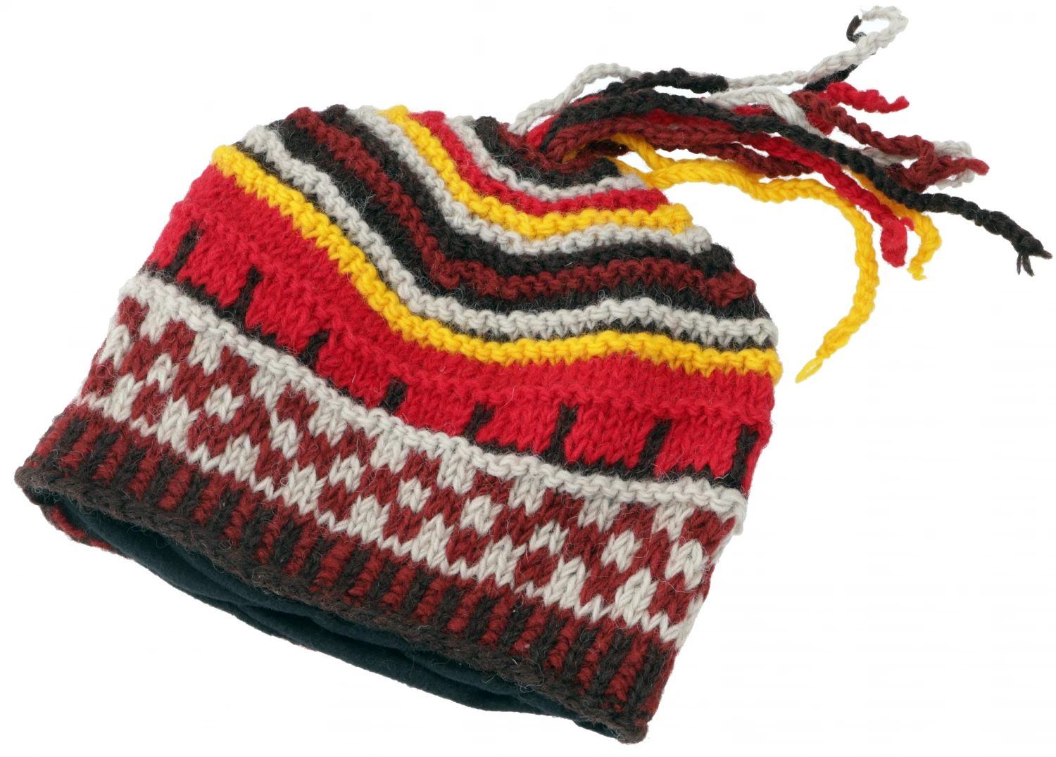 Bunte Wollmütze Mit Weichem Futter, Wintermütze - Rost/rot 4 Bunte Wollmütze Mit Weichem Futter, Wintermütze - Rost/rot – Bild 2