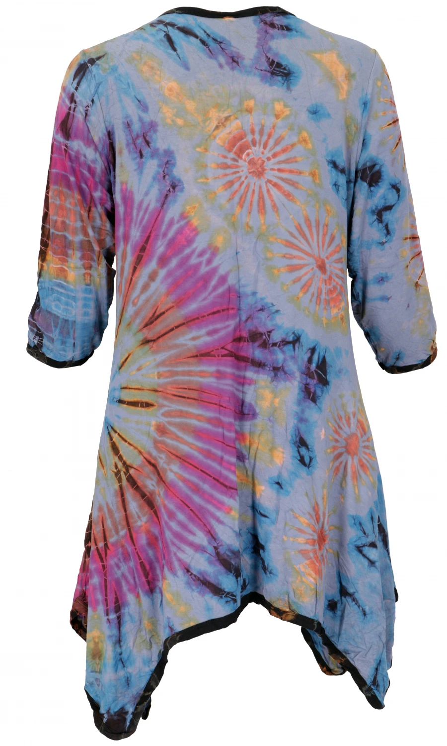 Batikkleid, Minikleid, Boho Pixi Kleid - Hellblau 4 Batikkleid, Minikleid, Boho Pixi Kleid - Hellblau – Bild 2