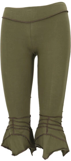 Elfen Leggings, Psytrance Goa Stretch Damenhose - Olive -Modebekleidungsgeschäft 3 21 nepal 1 2021 268