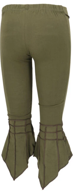 Elfen Leggings, Psytrance Goa Stretch Damenhose - Olive -Modebekleidungsgeschäft 3 21 nepal 1 2021 269