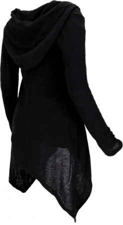 Lange Strickjacke, Strickmantel Mit Weiter Kapuze - Schwarz -Modebekleidungsgeschäft 3 21 ram neu 87