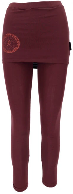 Yoga-Hose, Leggings Mit Minirock Bio BW Yogi - Dattelbraun