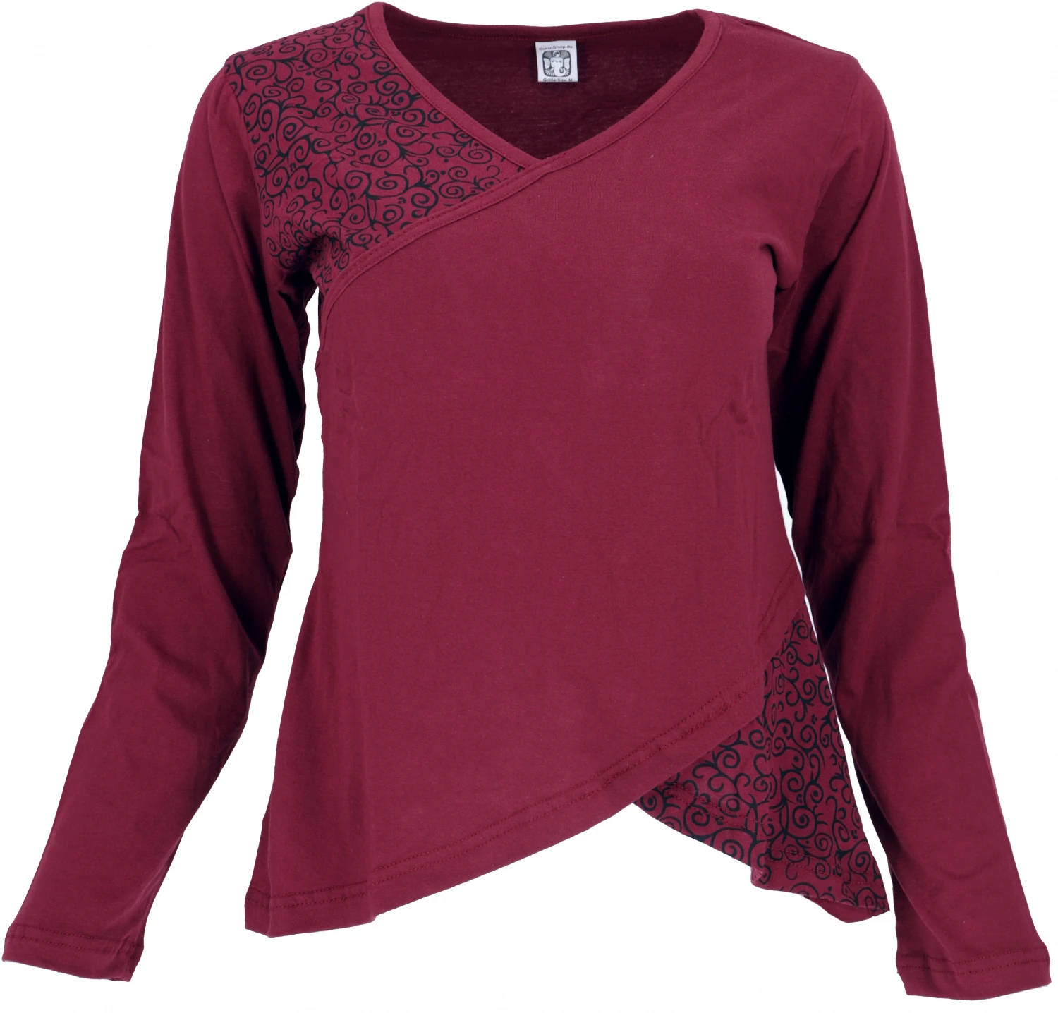 Langarmshirt Boho-chic - Weinrot 4 Langarmshirt Boho-chic - Weinrot – Bild 2