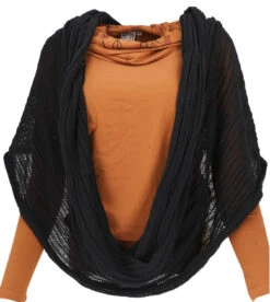 Weicher Loop Schal / Stola, Magic Loopschal, Weste - Schwarz -Modebekleidungsgeschäft 30417 11 2133 1359rewas 2022 85