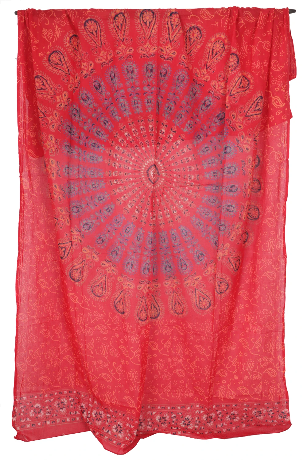 Leichter Mandala Pareo, Sarong, Handbedrucktes Baumwolltuch, Wandbehang - Modell 10 - 160x100 Cm 5 Leichter Mandala Pareo, Sarong, Handbedrucktes Baumwolltuch, Wandbehang - Modell 10 - 160x100 Cm – Bild 3