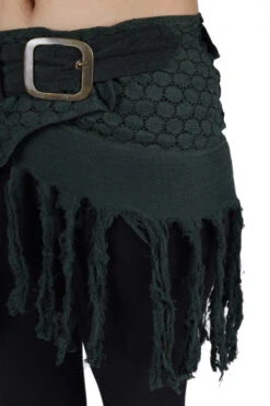 Goa Minirock, Wickelrock, Tribal Cacheur, Hüftschmeichler, Fransenrock - Grün -Modebekleidungsgeschäft 32038 3 th 202340559x1 ago1261