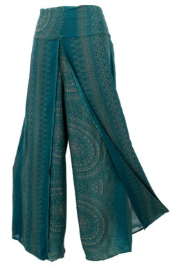 Palazzohose, Offene Boho Sommerhose, Hosenrock - Tannengrün -Modebekleidungsgeschäft 32136 12356patrpron 2023 53