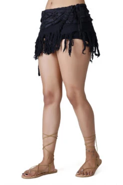 Goa Minirock, Wickelrock, Cacheur, Fransenrock - Schwarz -Modebekleidungsgeschäft 32465 3 th 202340559x1 ago0742