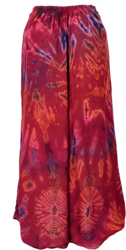 Batik Palazzohose, Hosenrock, Schlaghose, Hippie Goa Hose - Rot -Modebekleidungsgeschäft 32514 12356batik tahailand 2023 131