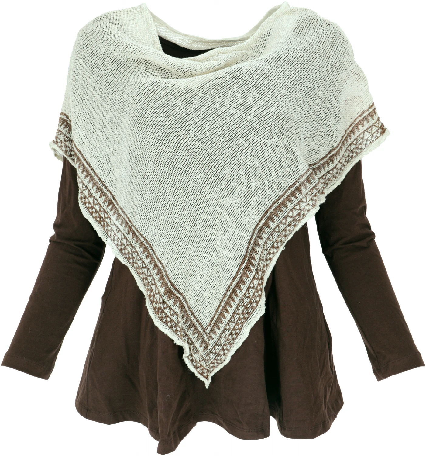 Sommerponcho, Boho Poncho - Leinenfarben 4 Sommerponcho, Boho Poncho - Leinenfarben – Bild 2