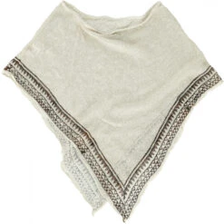 Sommerponcho, Boho Poncho - Leinenfarben