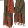 Weicher Pashmina Schal / Stola Mit Paisley Muster - Grün/orangerot - 200x95 Cm