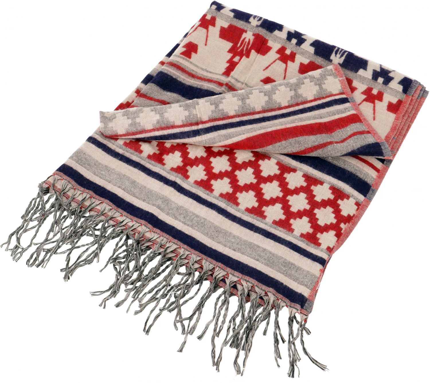 Weicher Pashmina Schal / Stola, Schultertuch - Inka Muster Rot - 200x90 Cm 5 Weicher Pashmina Schal / Stola, Schultertuch - Inka Muster Rot - 200x90 Cm – Bild 3