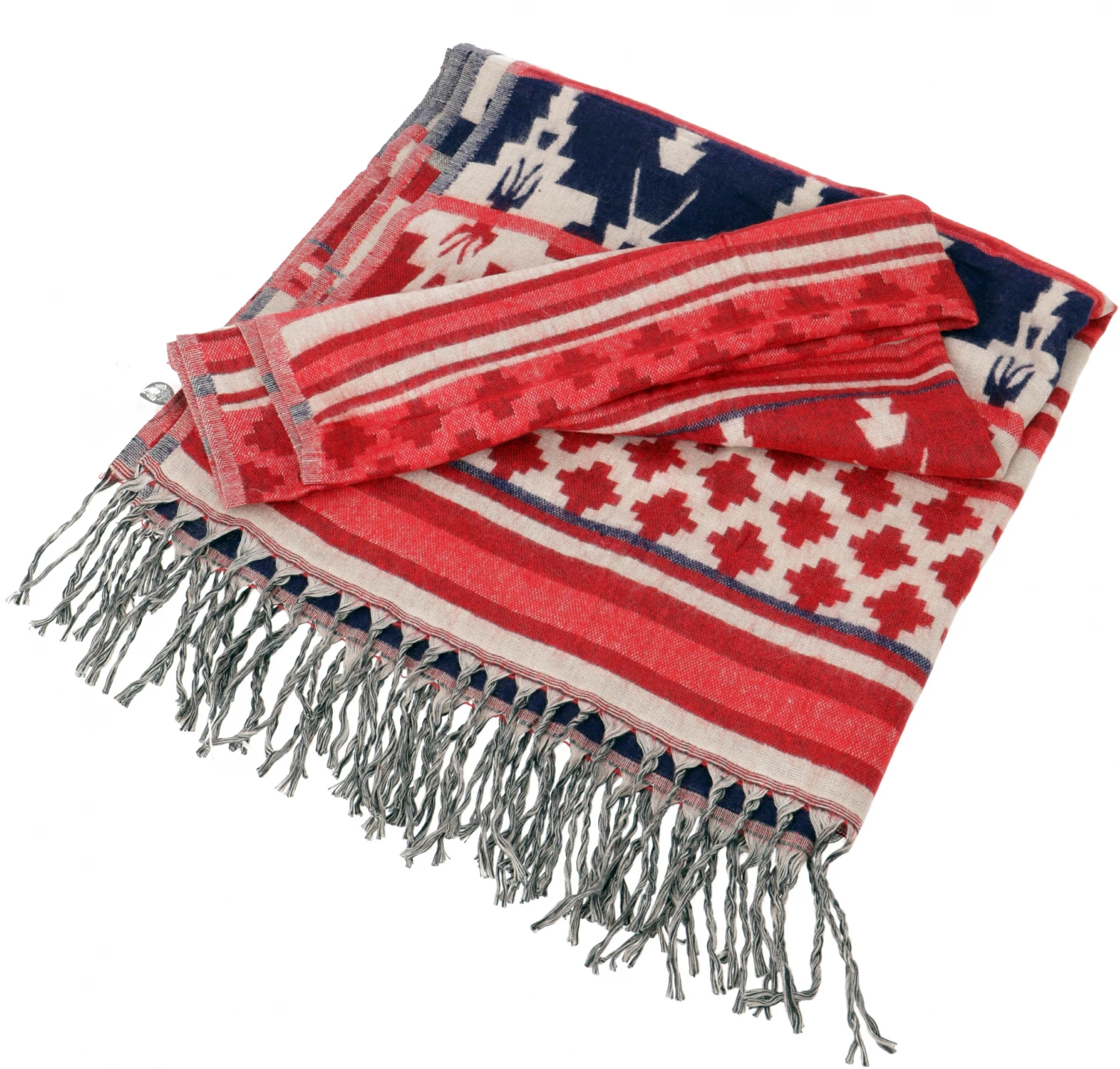 Weicher Pashmina Schal / Stola, Schultertuch - Inka Muster Rot - 200x90 Cm 4 Weicher Pashmina Schal / Stola, Schultertuch - Inka Muster Rot - 200x90 Cm – Bild 2