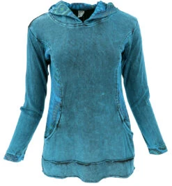Hoody Hippie, Sweatshirt Mit Langer Kapuze - Blau