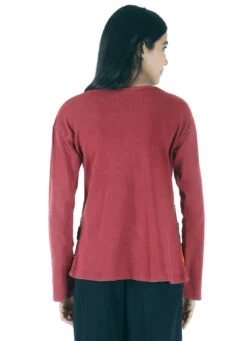 Langarmshirt Regenbogen Bordeauxrot - Modell 8 -Modebekleidungsgeschäft 32745 123jago4002