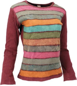 Langarmshirt Regenbogen Bordeauxrot - Modell 8 -Modebekleidungsgeschäft 32745 3 29 223kleidertops bhawani 184