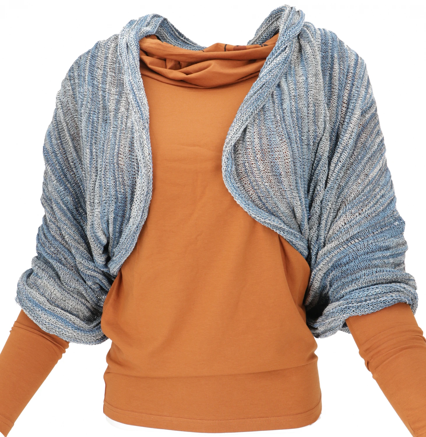 Weicher Loop Schal / Stola, Magic Loopschal, Weste - Hellblau 6 Weicher Loop Schal / Stola, Magic Loopschal, Weste - Hellblau – Bild 4