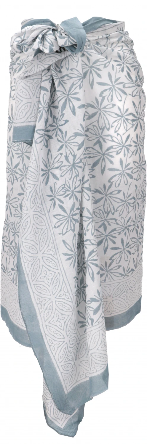 Leichter Pareo, Sarong, Handbedrucktes Baumwolltuch - Farb Kombination 28 - 190x120 Cm 4 Leichter Pareo, Sarong, Handbedrucktes Baumwolltuch - Farb Kombination 28 - 190x120 Cm – Bild 2