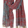 Weicher Pashmina Schal / Stola Mit Paisley Muster - Petrolblau/rot - 200x100 Cm -Modebekleidungsgeschäft 33711 11 2133 1359kashi schals 2022 117