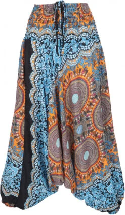 Afghani Hose, Overall, Jumpsuit, Haremshose, Pluderhose, Pumphose, Aladinhose - Blau/türkis/orange -Modebekleidungsgeschäft 35488 me shop 223