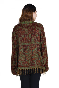 Bolero Jacke, Legeres Boho Jäckchen - Bordeaux/lemon -Modebekleidungsgeschäft 35671 3 th 202340559x1 ago0650