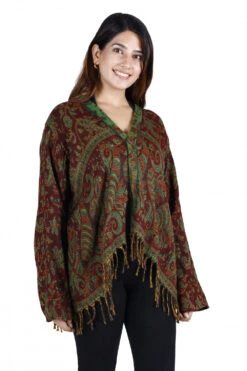 Bolero Jacke, Legeres Boho Jäckchen - Bordeaux/lemon -Modebekleidungsgeschäft 35671 3 th 202340559x1 ago0662
