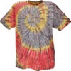 Batik T-Shirt, Herren Kurzarm Tie Dye Shirt - Grau/rot Spirale -Modebekleidungsgeschäft 36463 3 29 20234055batik 1 21 59