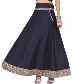 Boho Maxirock Hippie Chic, Langer Baumwoll-Sommerrock - Schwarz -Modebekleidungsgeschäft 36d76d8b2c9fd40d370a4723b265652f