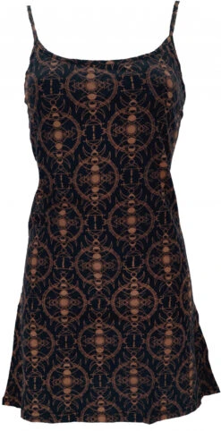Ethno Minikleid, Goa Trägerkleid Mit Psychodelischem Druck - Modell 3