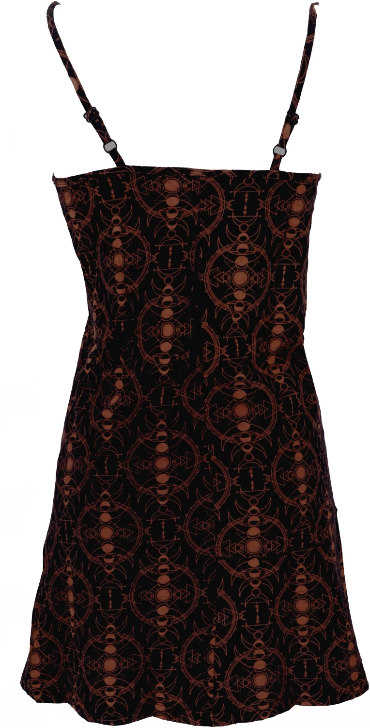 Ethno Minikleid, Goa Trägerkleid Mit Psychodelischem Druck - Modell 3 4 Ethno Minikleid, Goa Trägerkleid Mit Psychodelischem Druck - Modell 3 – Bild 2