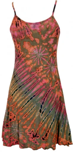 Unikat Batik Minikleid, Batikkleid, Boho Hippiekleid - Rostorange/olive -Modebekleidungsgeschäft 38128 3 29 202340318 11 20batik thailand tops 66