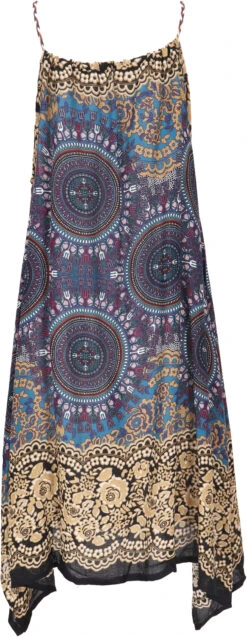 Boho Dashiki Midikleid, Trägerkleid, Strandkleid Für Starke Frauen - Petrol/gold -Modebekleidungsgeschäft 38167 123me shop 2023 2 109