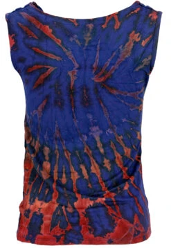 Batik Top, Unikat Tie Dye Top Mit Wasserfallkragen - Blau -Modebekleidungsgeschäft 38550 3 29 2023403batik thailan 2022 23