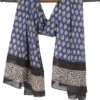 Leichter Pareo, Sarong, Handbedrucktes Baumwolltuch - Blau Kombination 11 - 190x120 Cm -Modebekleidungsgeschäft 38948 desert garments 2023 31