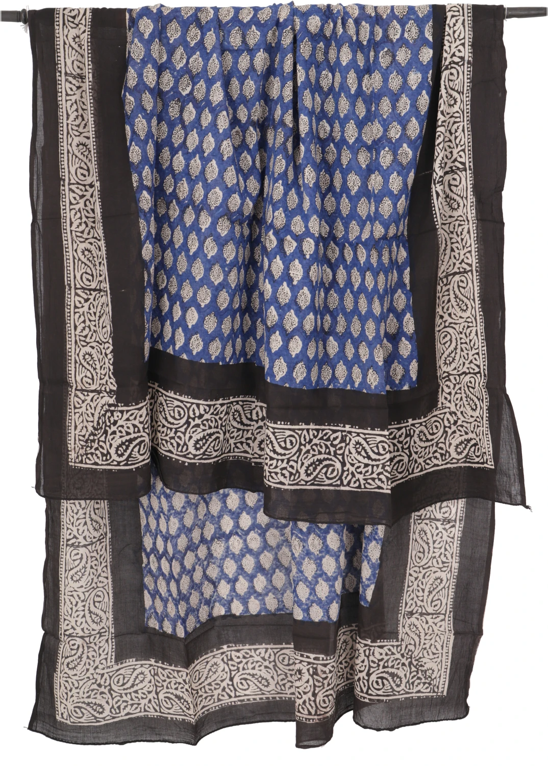 Leichter Pareo, Sarong, Handbedrucktes Baumwolltuch - Blau Kombination 11 - 190x120 Cm 4 Leichter Pareo, Sarong, Handbedrucktes Baumwolltuch - Blau Kombination 11 - 190x120 Cm – Bild 2